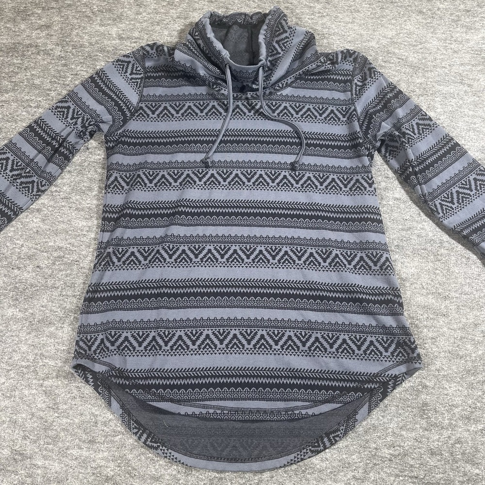 KAVU Skylar Womens Large Gray Aztec Print Full Zip Lightweight Pullover Hoodie - Picture 3 of 14